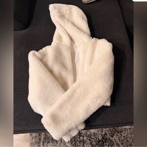 ALO Yoga Ivory Teddy Sherpa Hoodie Jacket
